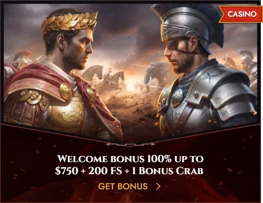 Legiano Casino Welcome Bonus 100% up to €500 + 200 Free Spins + 1 Bonus Crab